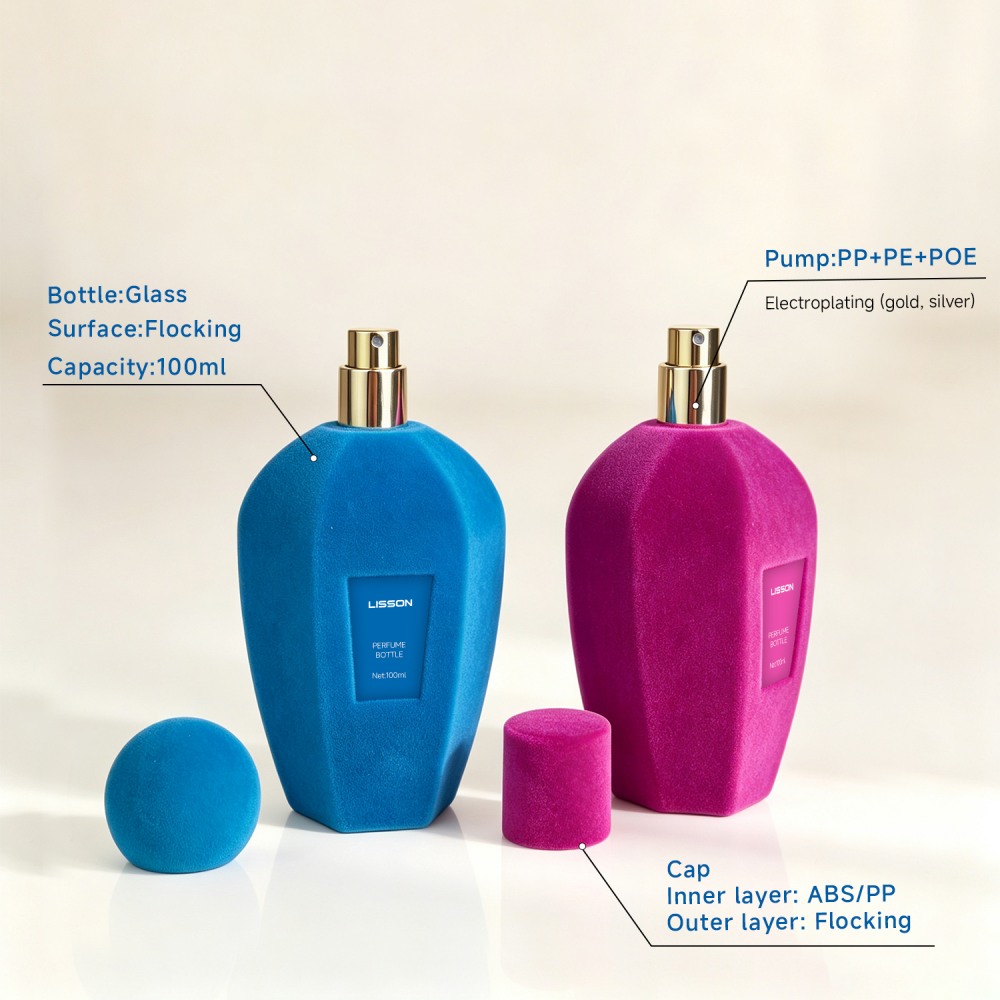 Luxury Flocked Glass Perfume Bottle Luxury Flocked Glass Perfume Bottle