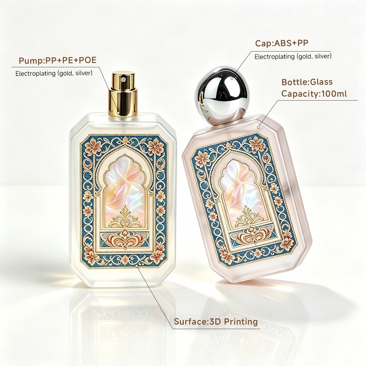 Private Custom Logo Heavy Base Glass Perfume Bottle